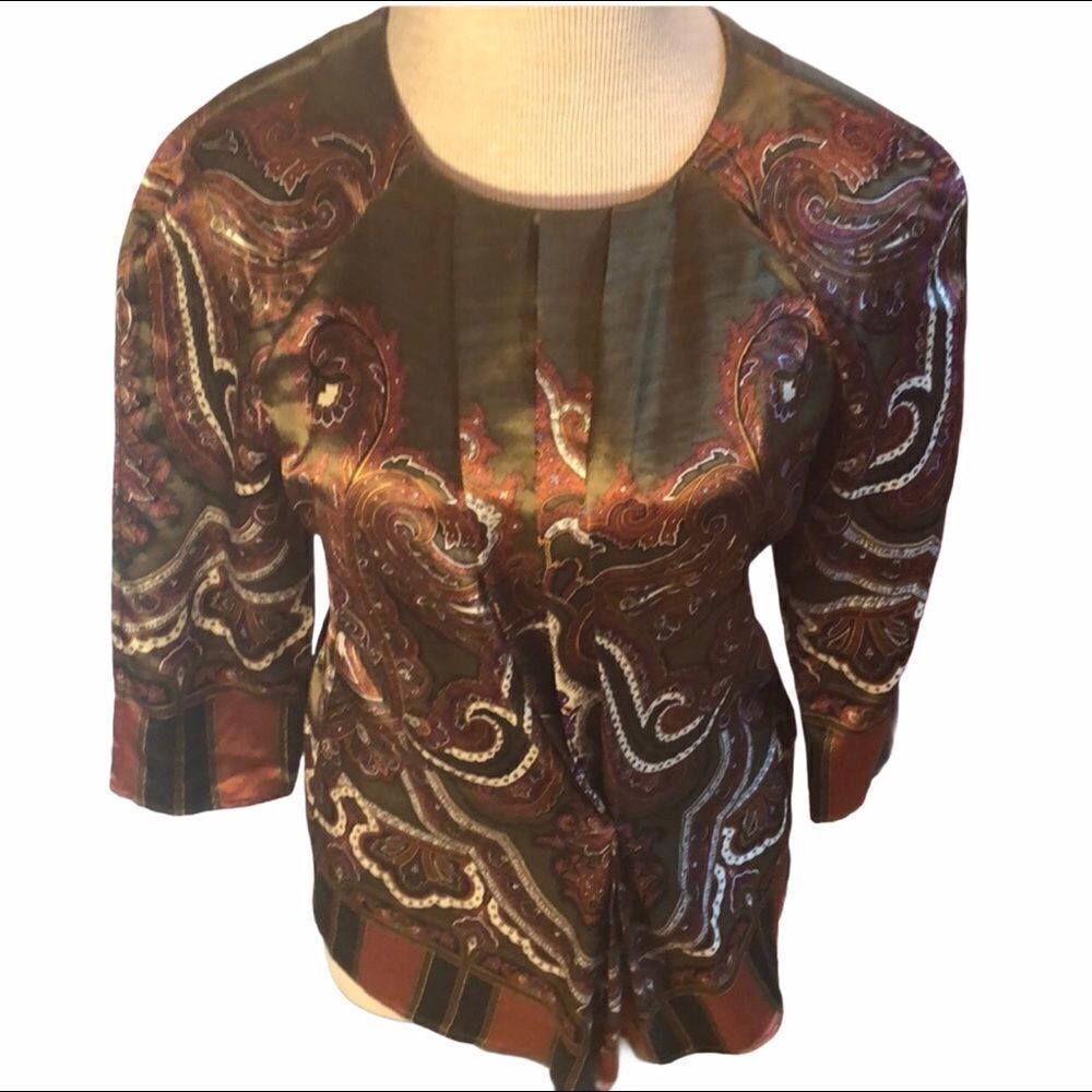 ETRO wool & silk blouse sz 44 (8)